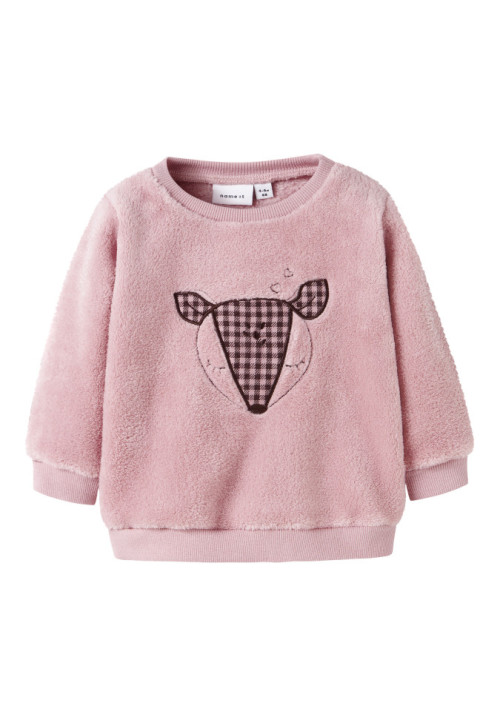 SUDADERA PELUCHE BEBE ROSA