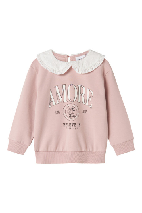SUDADERA AMORE ROSA CON CUELLO