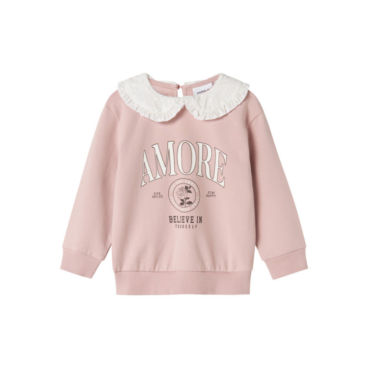 SUDADERA AMORE ROSA CON CUELLO
