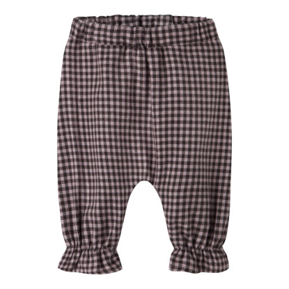 PANTALÓN BOMBACHO VICHY ROSA Y MARRÓN