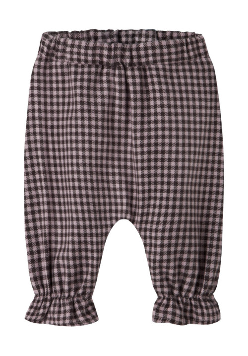 PANTALÓN BOMBACHO VICHY ROSA Y MARRÓN