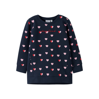 VESTIDO SUDADERA CORAZONES AZUL