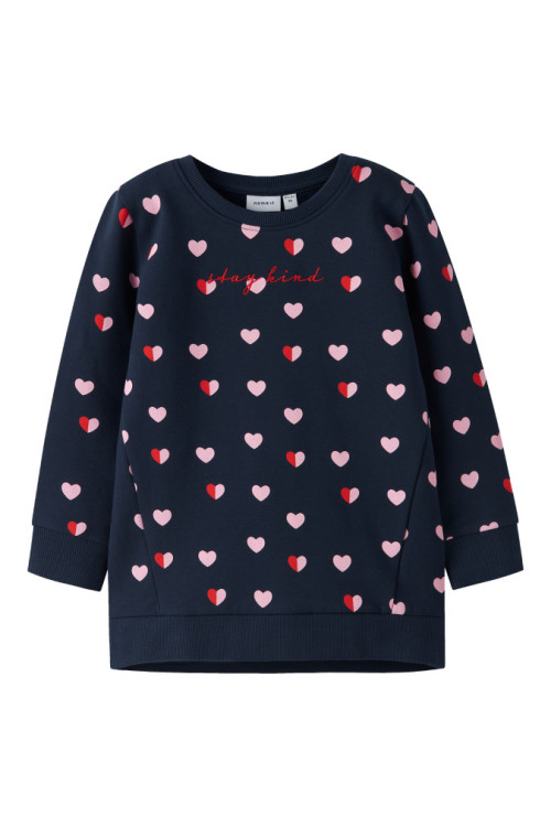 VESTIDO SUDADERA CORAZONES AZUL