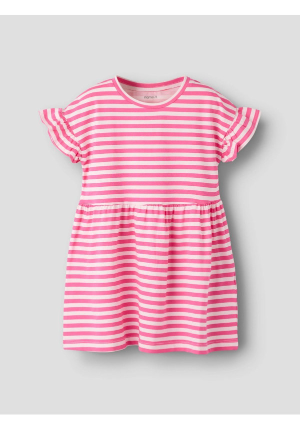 VESTIDO RAYADO FUSCIA