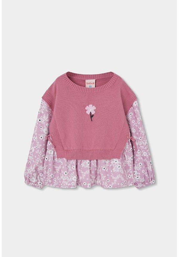 JERSEY COMBINADO ROSA FLOR BOBOLI