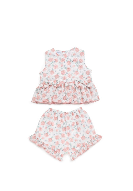 CONJUNTO PANTALON/CAMISA FLORES ROSAS