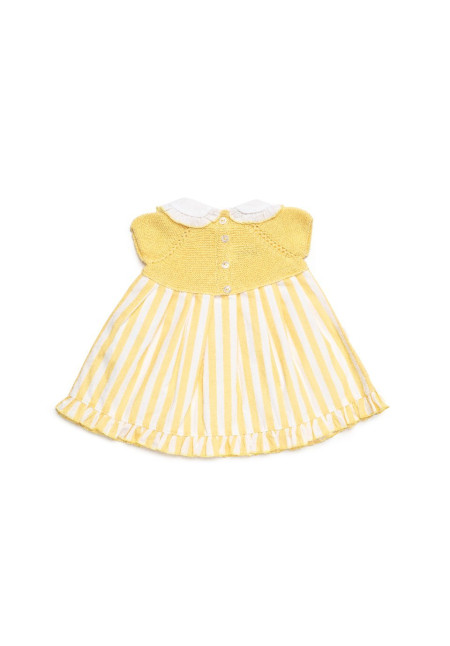VESTIDO CUERPO PUNTO AMARILLO RAYADO