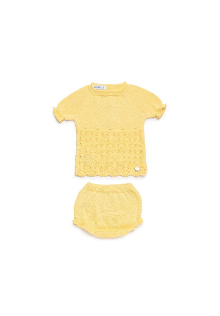 CONJUNTO  BRAGA CALADO AMARILLO