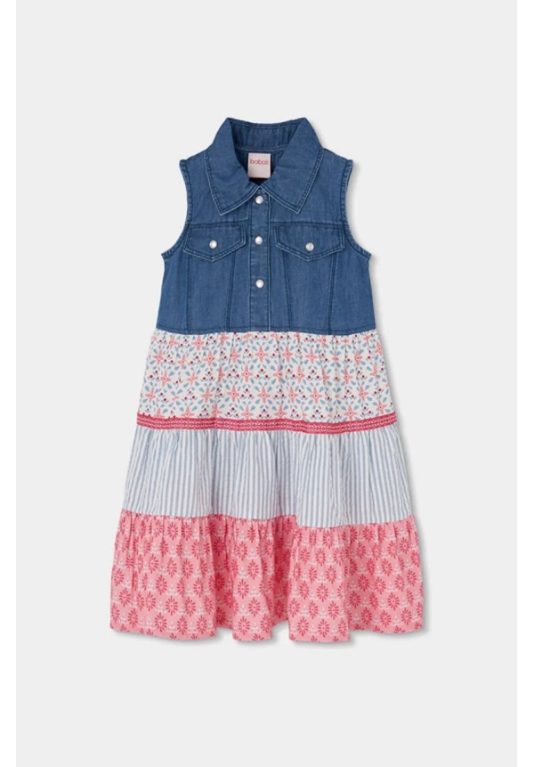 VESTIDO VAQUERO COMBINADO BOBOLI