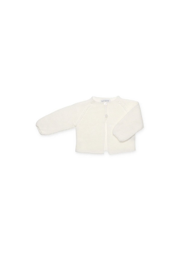 CHAQUETA LARGA PUNTO BLANCA