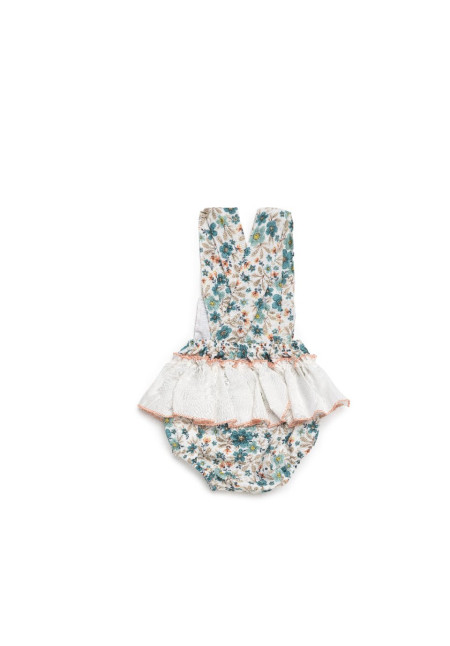 PETO TELAS FLORES VOLANTE SALMON