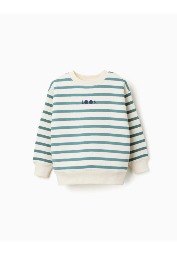 SUDADERA LOOK RAYADO VERDE/BEIG