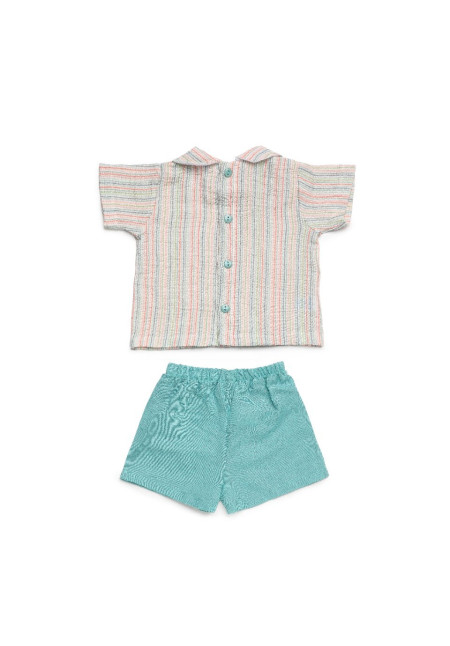 CONJUNTO  CAMISA RAYADA  VERDE LAGO
