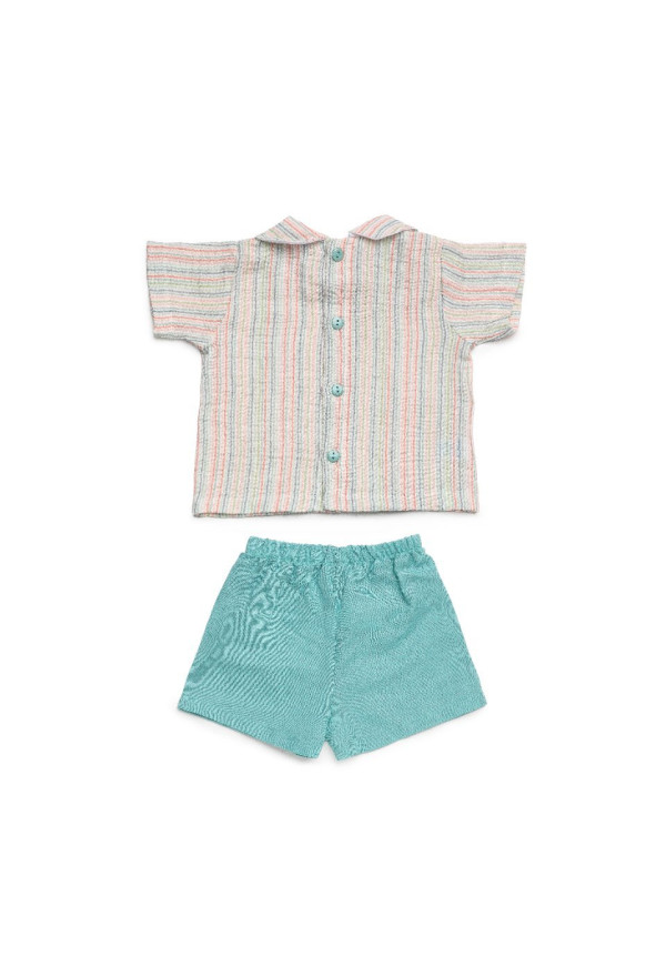 CONJUNTO  CAMISA RAYADA  VERDE LAGO
