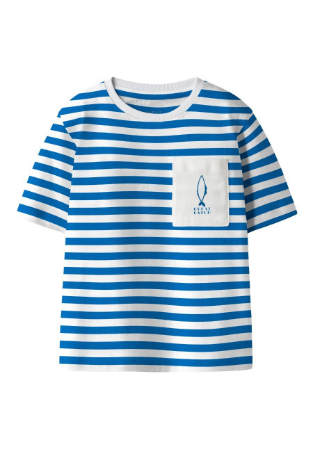 CAMISETA RAYAS AZUL TROPICAL