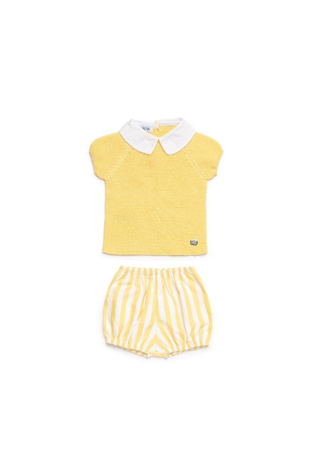 CONJUNTO TELA RAYADO AMARILLO