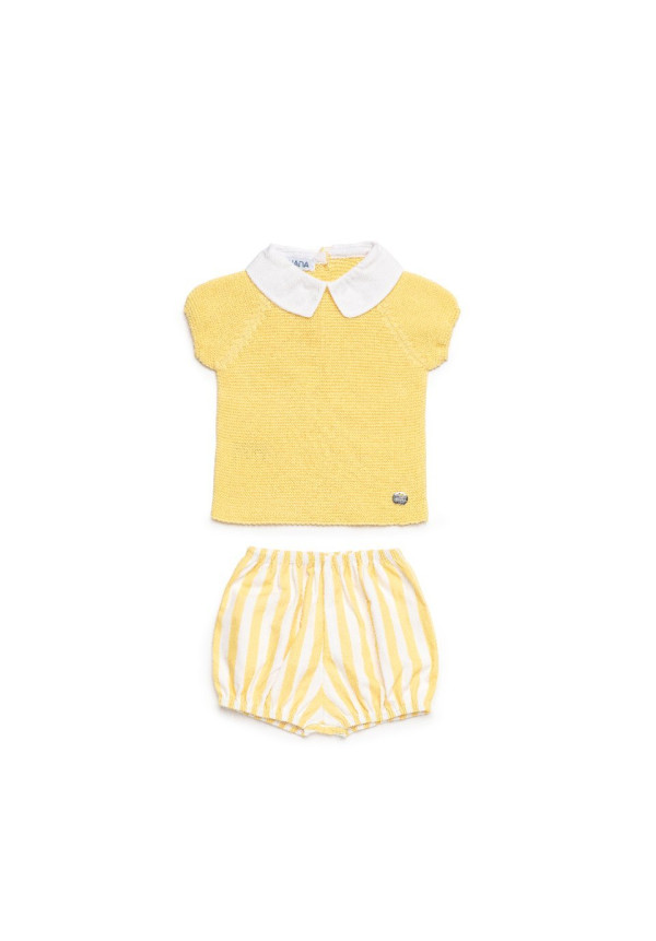 CONJUNTO TELA RAYADO AMARILLO