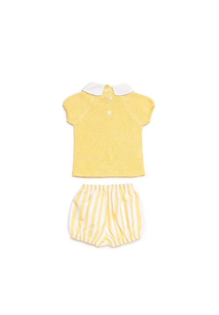 CONJUNTO TELA RAYADO AMARILLO